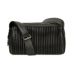 Borsa a spalla nera plissé, Primadonna, 22D905172EPNEROUNI, 001 preview