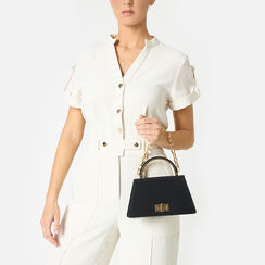 Mini bolso de mujer negro en tejido, Primadonna, 255126021LYNEROUNI, 002a