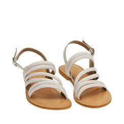 CALZATURA SANDALI BASSI PELLE BIAN, Primadonna, 216702071PEBIAN037, 002a