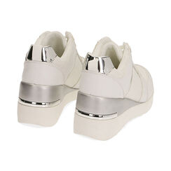 Sneakers bianche, zeppa 6,5 cm , Primadonna, 197516535EPBIAN037, 004 preview