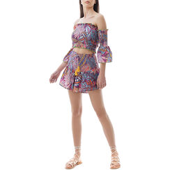 Shorts stampa viola in cotone, Primadonna, 210509930COVIOLUNI, 003 preview
