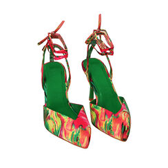 Décolleté slingback verde multicolor, tacco 8,5 cm, 212162801RSMUVE036, 002a