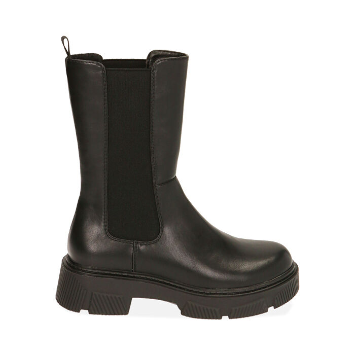 Chelsea boots neri, tacco 4 cm , Primadonna, 200631803EPNERO035