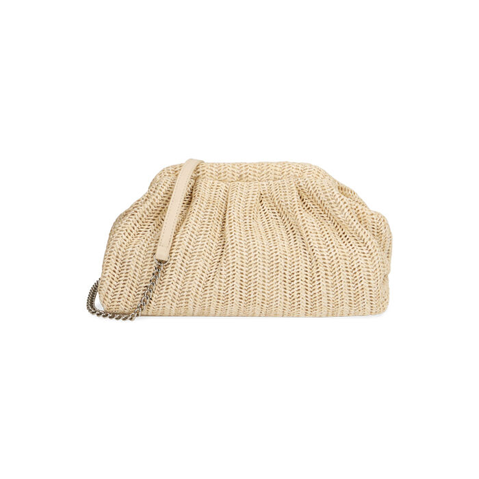 Maxi clutch beige de rafia | Primadonna Collection