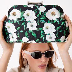 Pochette nera e bianca a fiori con tracolla removibile, Primadonna, 275126492RSNEBIUNI, 002 preview