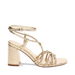 Sandali con tacco oro scintillanti 8 cm, Primadonna, 27M748554LMOROG035, 001a
