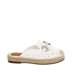 Sabots femme blancs en raphia, Primadonna, 254930500RFBIAN035, 001a