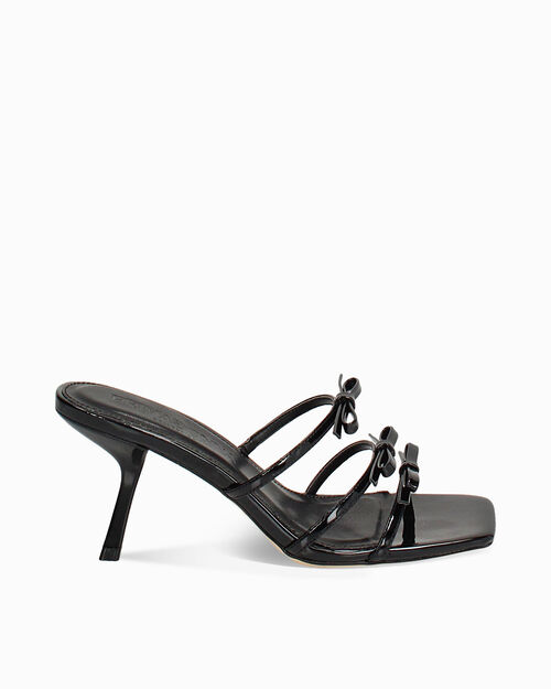 WOMEN SHOES SLIPPER SYNTHETIC PATENT NER, BLACK