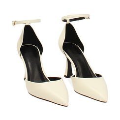 Décolleté open shank panna con tacco di 7,6 cm, Primadonna, 264902519EPPANN035, 002a