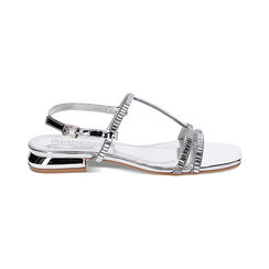 Sandales basses argent miroir avec pierres, Primadonna, 234928112SRARGE035, 001 preview
