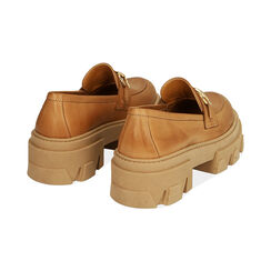 Mocassini chunky cognac in pelle, SPECIAL SALE, 17A500031PECOGN035, 004 preview