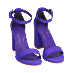 Sandales en lycra violet, talon 9 cm , Fin de Collection, 192783414LYVIOL036, 002 preview