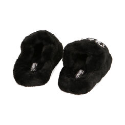Pantofole nere fluffy con cristalli, Primadonna, 224702312FUNERO035, 003 preview