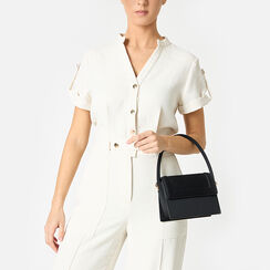 Mini bag donna nera in tessuto, Primadonna, 255130057LYNEROUNI, 002a