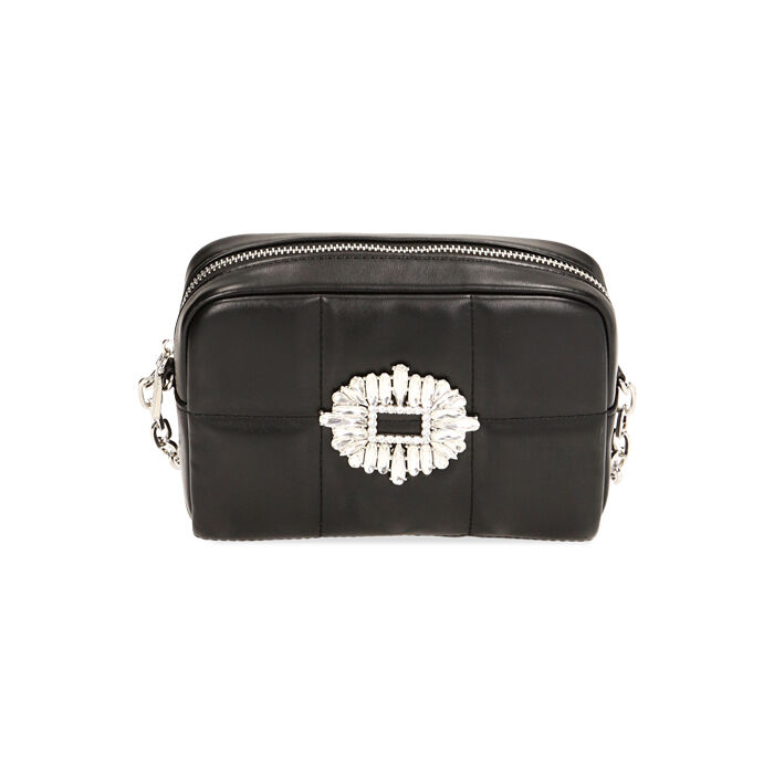 Borsa a tracolla gioiello nera, Primadonna, 215124664EPNEROUNI
