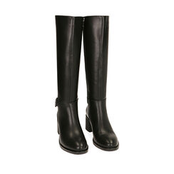 Bottes noires, talon carré 6 cm , 203069010EPNERO036, 002a