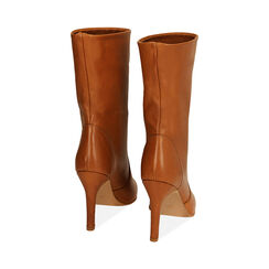 Ankle boots cognac in pelle, tacco 10 cm , SPECIAL SALE, 19L630061PECOGN036, 003 preview