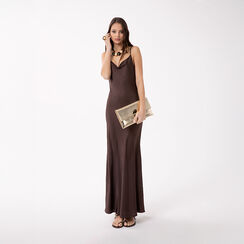 Vestido marr&oacute;n oscuro con detalles elegantes, Primadonna, 27C925332TSMOROM, 002a