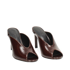 Mules open toe testa di moro con tacco 8,7 cm, Primadonna, 26M707009EUMORO036, 002a