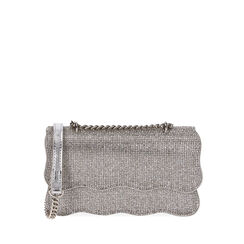 Borsa a tracolla con strass argento, Primadonna, 215124698LMARGEUNI, 001a