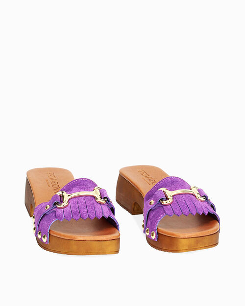 Zuecos en color violeta de gamuza, VIOLET