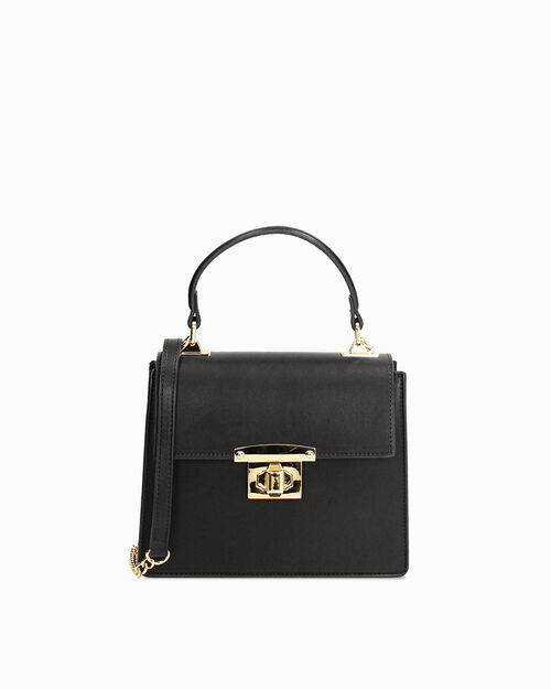 Mini bag nera con tracolla removibile, BLACK