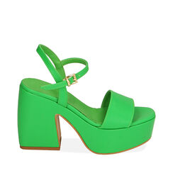 Sandali verdi, tacco-zeppa 10,5 cm , Primadonna, 19N205311EPVERD035, 001a