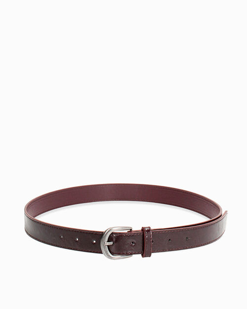 Cintura bordeaux in materiale sintetico lucido, BURGUNDY