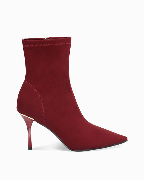 WOMEN SHOES DEMI-BOOT LYCRA BORD, BURGUNDY