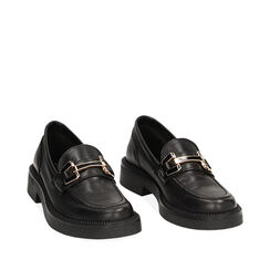 Mocassino nero in pelle, Primadonna, 23L625103PENERO036, 002a