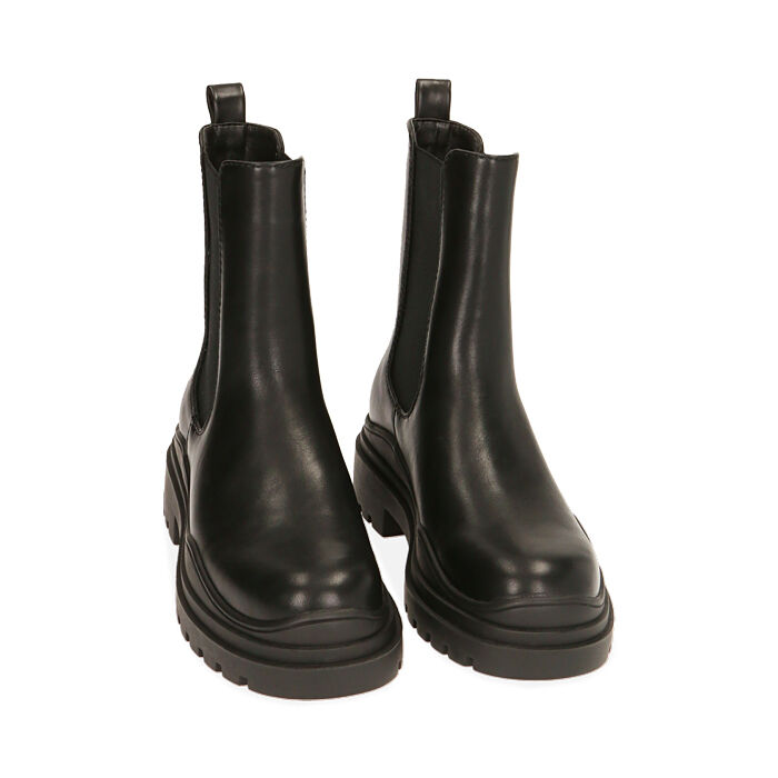 Harssidanzar Stivaletti Chelsea Donna SL204EU – Tacco A Blocco E Suola Spessa In Pelle Scamosciata