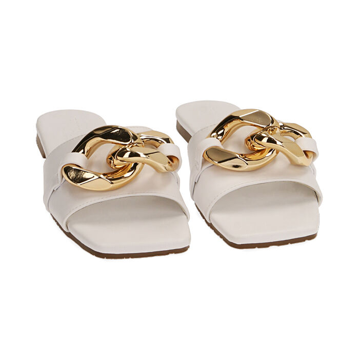 Ciabatte donna bianche con maxi chain Primadonna Collection