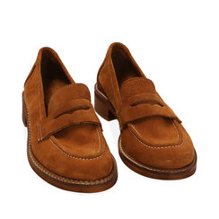 WOMEN SHOES MOCASSINS SUEDE COGN, Primadonna, 21A503022CMCOGN035, 002a