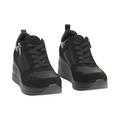 Zapatillas deportivas negras con tacón de 7 cm para un look urbano., Primadonna, 262822819EPNERO035, 002 preview