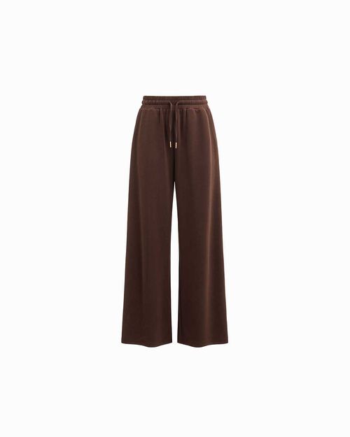 Pantalon de jogging marron fonc&eacute; avec ceinture n&oelig;ud, DK BROWN
