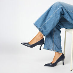 Décolleté blu con tacco di 7,6 cm, Primadonna, 264902508EPBLUE035, 002 preview