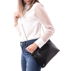 Bustina nera in eco-pelle, 