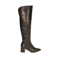 Cuissardes en cuir noir, talon 6 cm , Primadonna, 20L625803PENERO036, 001a