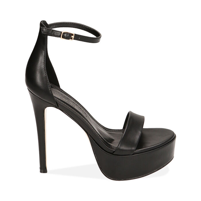 Sandali donna neri con plateau tacco 13 cm Primadonna Collection