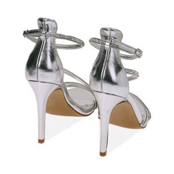 Sandali argento in laminato, tacco 10,2 cm, Primadonna, 232174221LMARGE037, 003 preview
