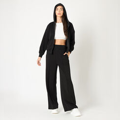 Sudadera mujer negra en tela, Primadonna, 25L202304TSNEROM, 002a