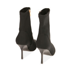 Ankle boots neri in lycra, tacco 8,5 cm , Primadonna, 202162809LYNERO035, 003 preview