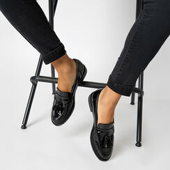 Mocasines negros de charol para mujer, Primadonna, 26D532701NPNERO035, 002a