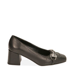 Décolleté nere in pelle, tacco 6 cm , Primadonna, 20L655300PENERO036, 001a