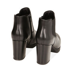 Stivaletti Chelsea neri in pelle, tacco 7,5 cm, Primadonna, 22L925005PENERO040, 003 preview