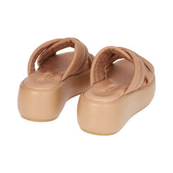 Sandalias nude de piel, cuña 5,5 cm, Primadonna, 194305147PENUDE036, 004 preview