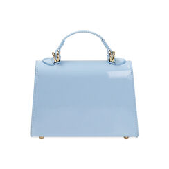 Borsa a trapezio celeste in vernice, Primadonna, 215124555VECELEUNI, 003 preview
