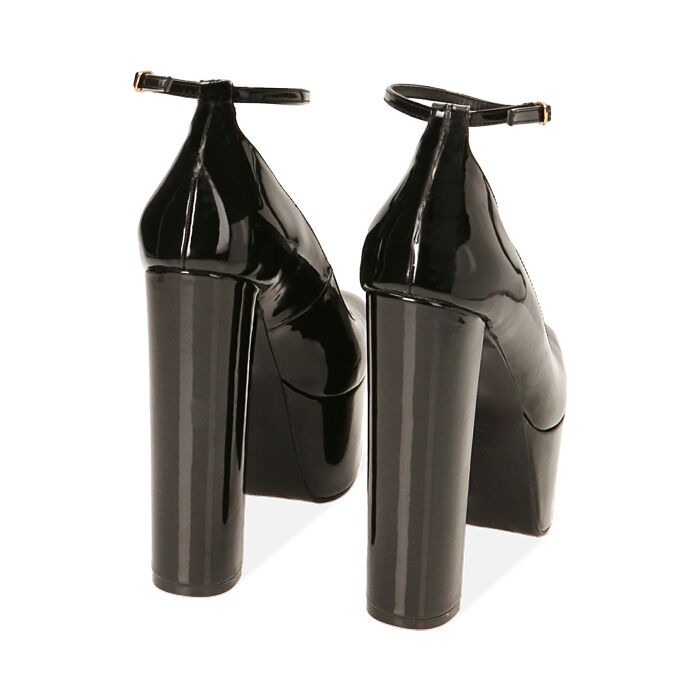 D collet donna platform nere in vernice tacco 15 cm Primadonna