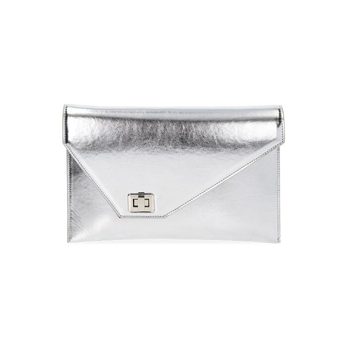 Pochette donna argento in laminato Primadonna Collection