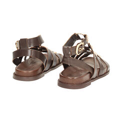 Sandales plates femme marron en cuir, Primadonna, 25N151013PEMARR036, 004 preview